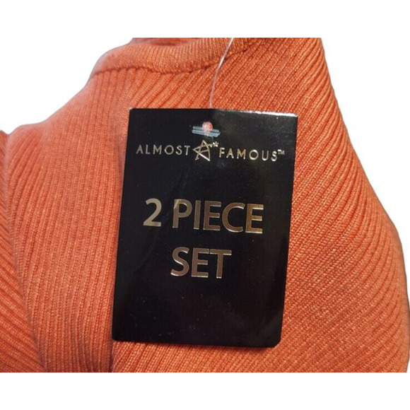 NWT Almost Famous orange two-piece cut out top and shorts set, size medium - Picture 5 of 12